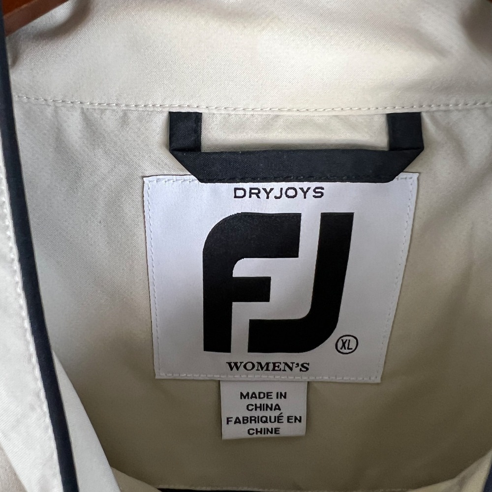 FootJoy‎ DryJoys Golf Windbreaker Jacket Womans XL Beige Full Zip Lochmoor Club - Picture 5 of 10